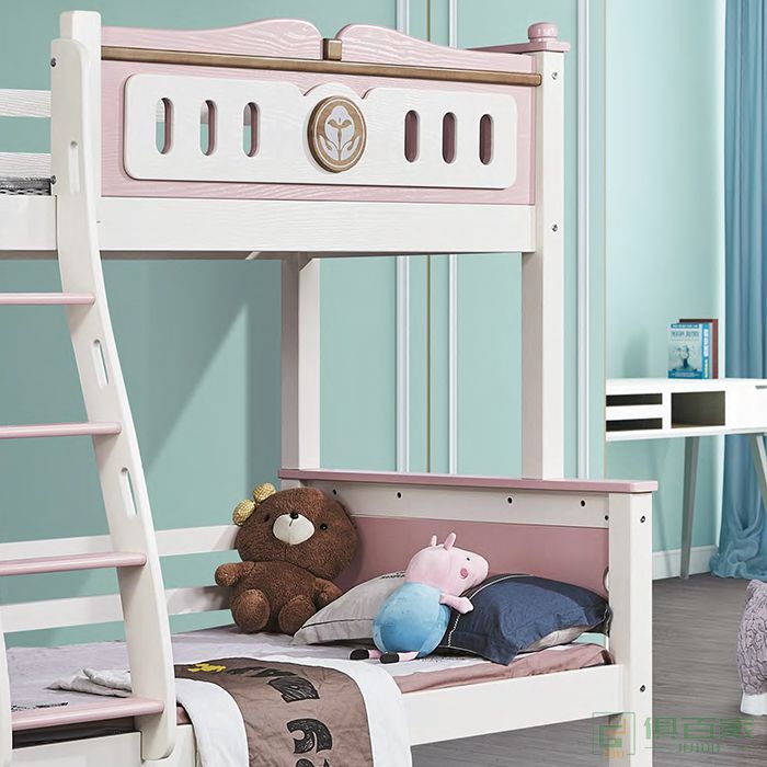自由城堡家具儿童床系列樱桃木全实木儿童床子母床书桌椅书架床垫