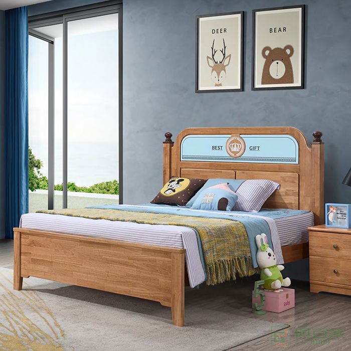 自由城堡家具儿童床系列橡胶木全实木床头柜单床书桌椅电脑椅三门衣柜床垫