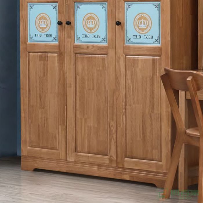 自由城堡家具儿童衣柜系列橡胶木全实木衣柜
