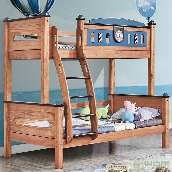自由城堡家具儿童床系列木蜡油全实木儿童床子母床床垫