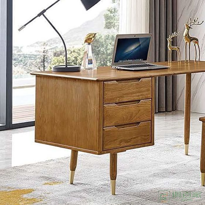 睿裕居书桌椅系列现代简约轻奢白蜡木书桌