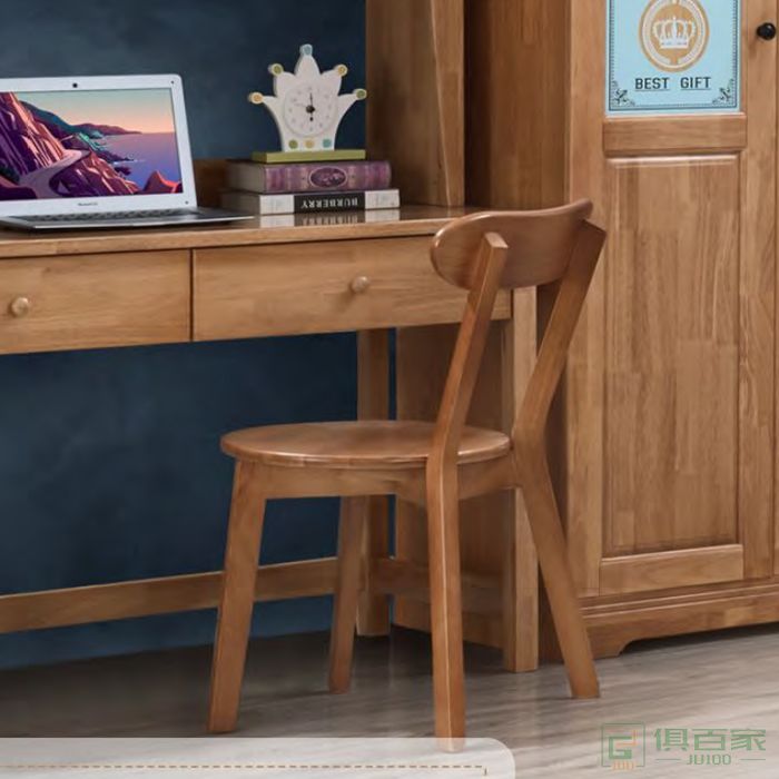 自由城堡家具儿童床系列橡胶木全实木床头柜单床书桌椅电脑椅三门衣柜床垫