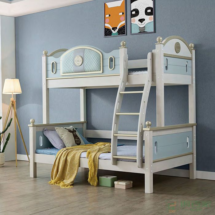 爱丽松家具儿童床系列轻奢简约全实木儿童子母床