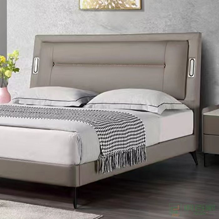 澳亿佳家具床系列高回弹海绵带感应灯高端科技布床头柜双人床
