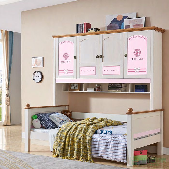爱丽松家具儿童床系列轻奢简约全实木儿童床衣柜床