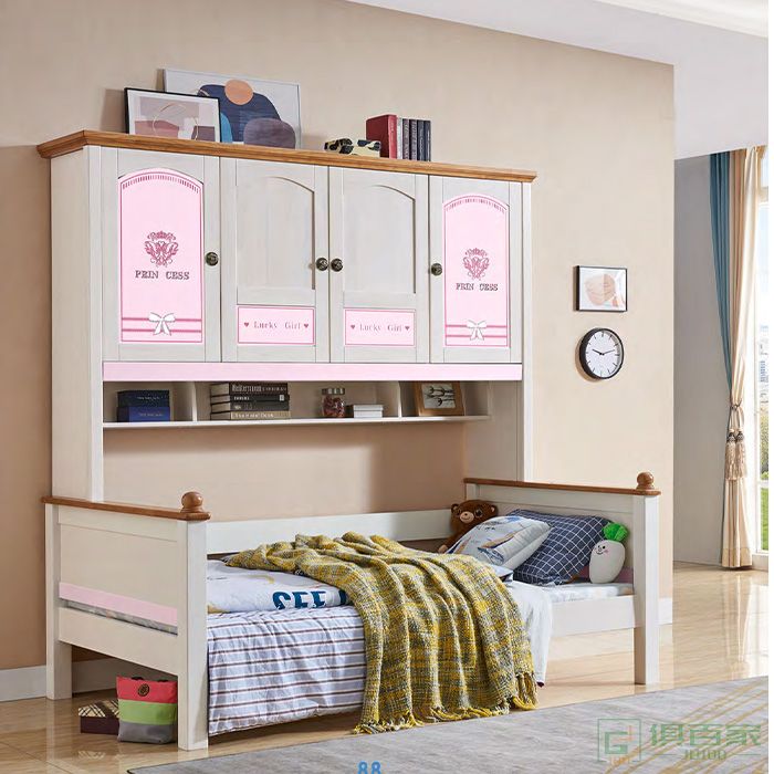 爱丽松家具儿童床系列轻奢简约全实木儿童床衣柜床