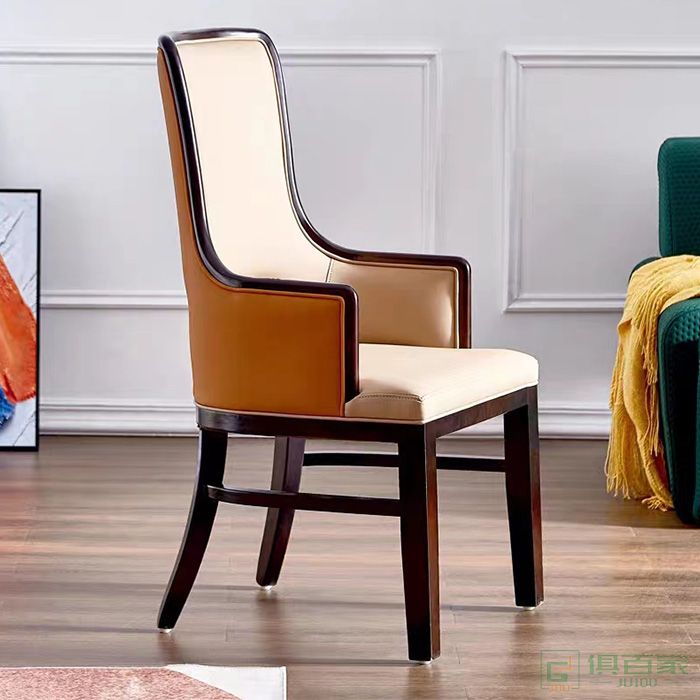 勤上家具餐椅休闲椅系列轻奢简约实木餐椅休闲椅