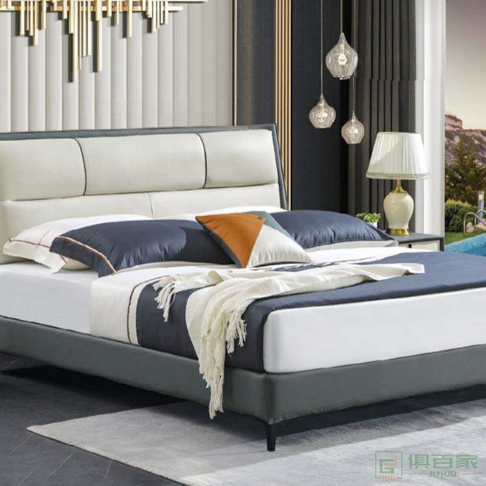知慕家具床系列科技布双人床床头柜床垫