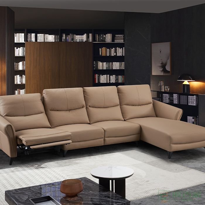 澳亿佳家具住宅沙发系列高回弹海绵意式极简轻奢电动功能转角沙发