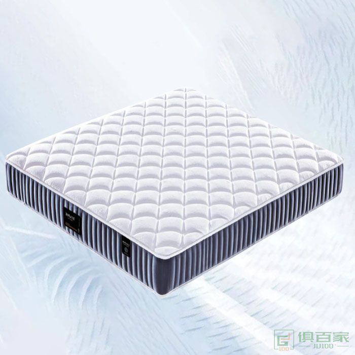 知慕家具床垫系列黄麻毡+静音独立弹簧+反正灰色3D天丝针织布床垫