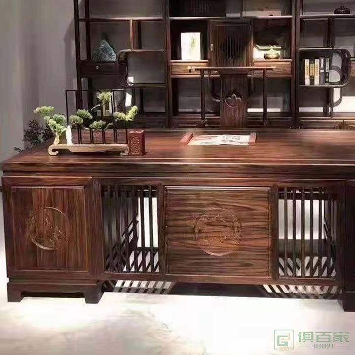源润家具红木桌台系列新中式红木桌台酸枝古典轻奢书桌椅