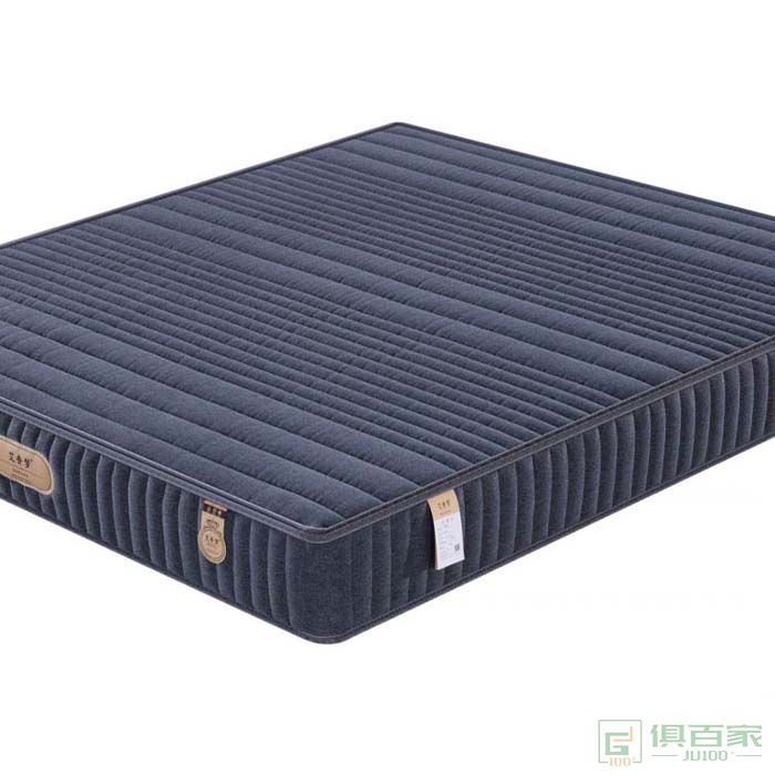 艾香梦家具床垫系列偏硬型深蓝色亚麻面料床垫