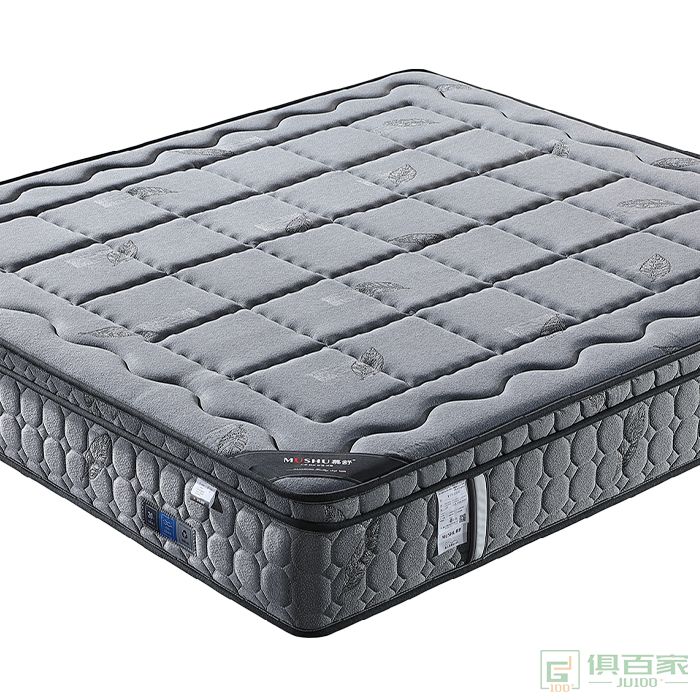 慕舒家具床垫系列纳米竹碳面料高回弹海绵抗菌防虫防螨床垫