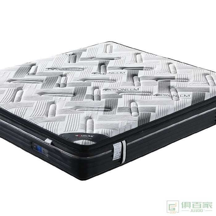 慕舒家具床垫系列天然竹纤维面料天然乳胶抗菌防虫防螨床垫