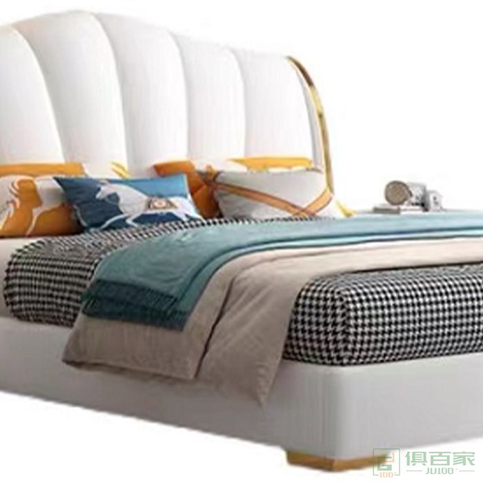 叶叶家具床系列硅胶皮简约轻奢床垫床头柜组合