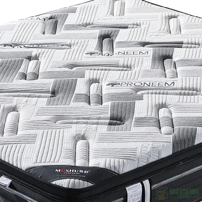 慕舒家具床垫系列天然竹纤维面料天然乳胶抗菌防虫防螨床垫