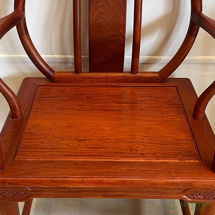  洪耀堂家具红木桌台系列大果紫檀木团圆茶椅