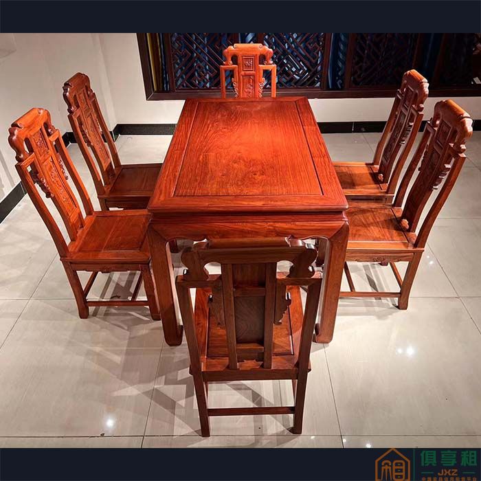洪耀堂家具红木桌台系列大果紫檀木方台