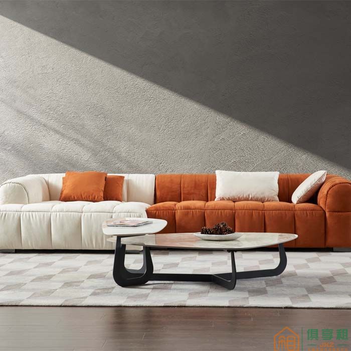 艾琴家具住宅沙发意式极简磨砂布沙发组合