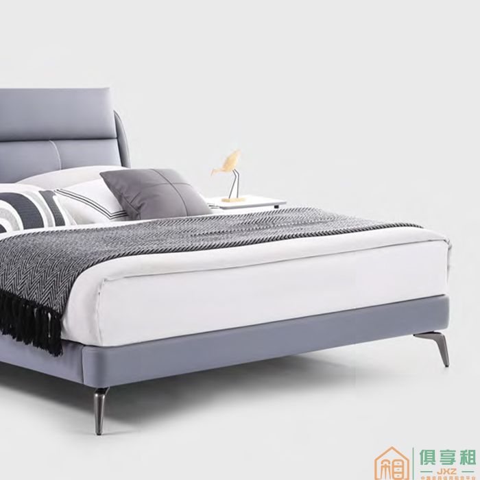 伊罗妮斯家具床系列头层黄牛皮床头柜功能双人床