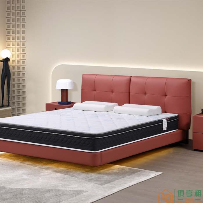 歌宝婷家具床系列现代意式简约轻奢齐边悬浮床双人床
