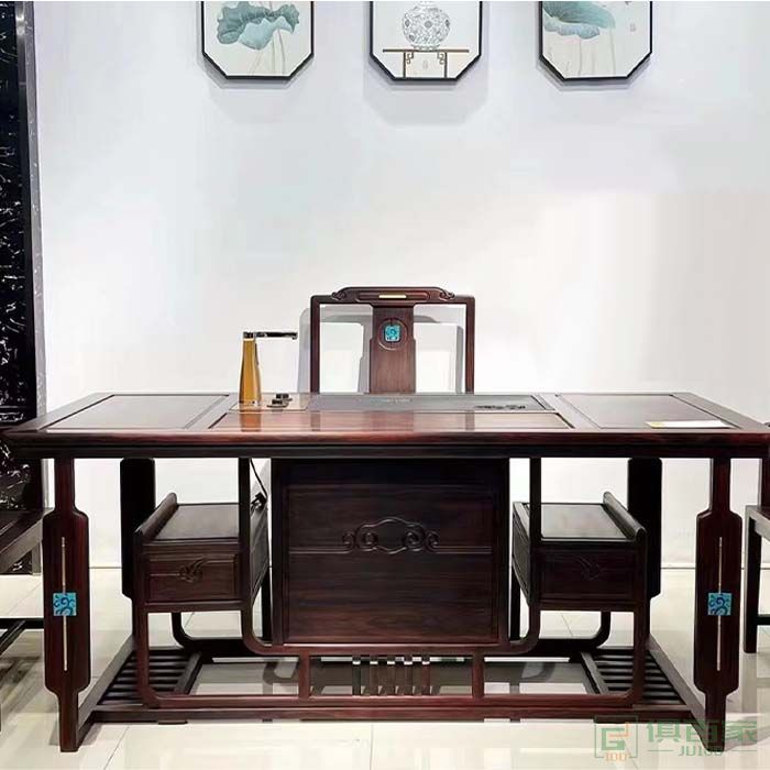 源润家具红木桌台系列新中式红木茶台酸枝古典轻奢茶台